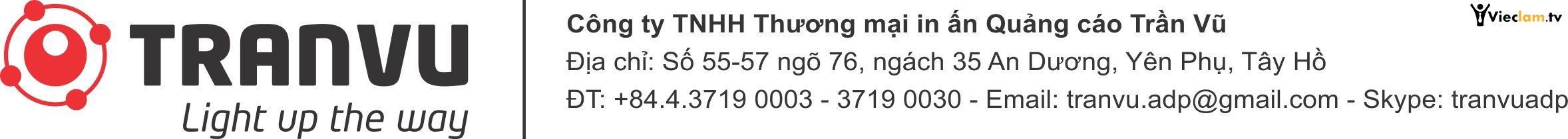 Logo Công ty TNHH Thương mại in ấn Quảng Cáo Trần Vũ